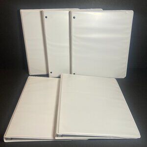 Lot of 5 Staples Simply #23717 White 1/2" 3-Ring View Binder 100 Sheet Capacity